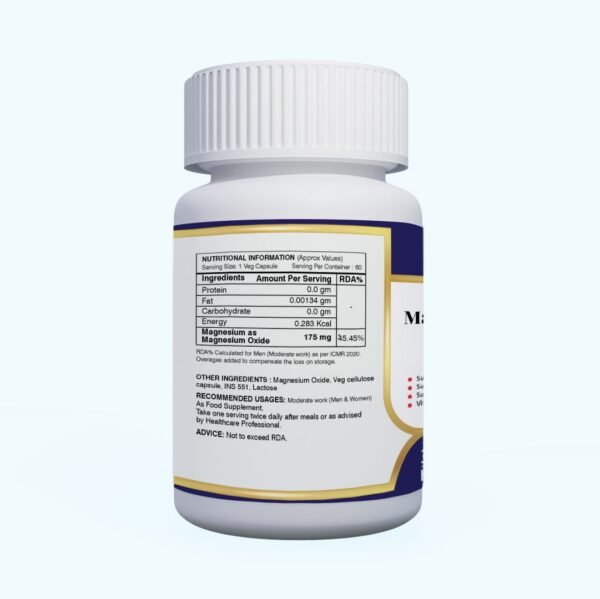 Anjix -Magnesium | 300 mg Magnesium Oxide | 60 Veg Capsules - Image 3