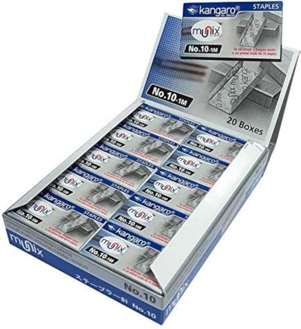 Kangaro Stapler Pin No. 10-1M, Pack of 20 Small Boxes, Blue Color Packing Original - Image 2