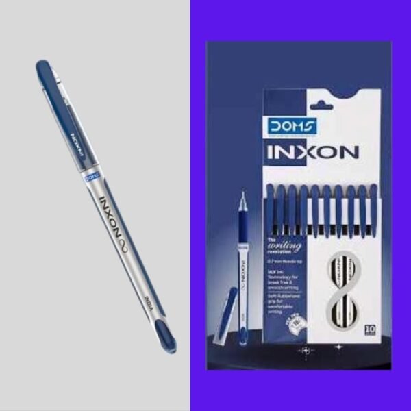 DOMS INXON BALL PEN BLUE RUBBERIZED Ball Pen  (Pack of 10, Ink Color - Blue