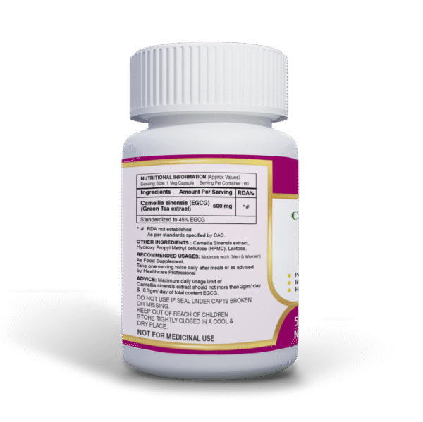 Anjix | Green Tea Extract - High EGCG 500mg - 60 Vegetarian Caps - Image 2