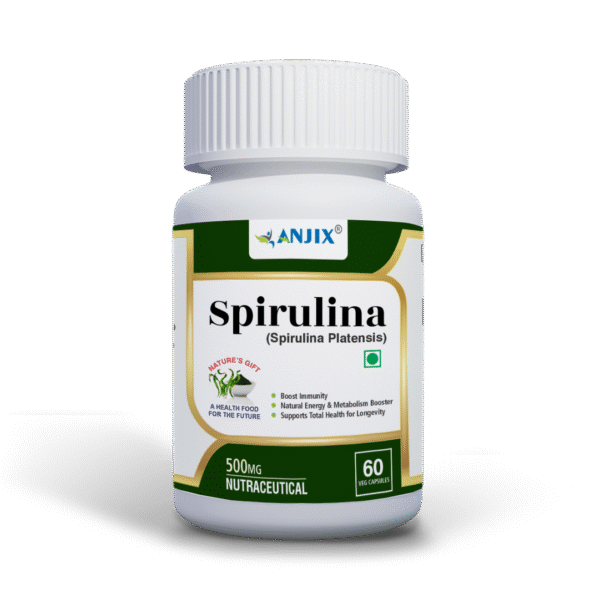 Anjix | Spirulina 500mg | Helps Healthy Cholesterol Level & Improve Digestion | Spirulina Platensis