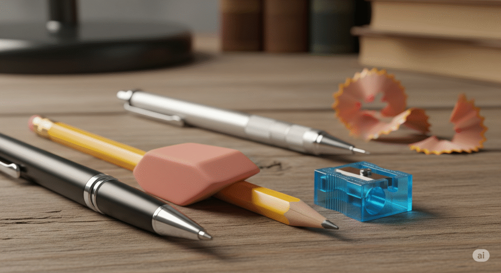 ✍️ Writing Tools – Pen, Pencil, Eraser, Sharpener & Mechanical Pencil