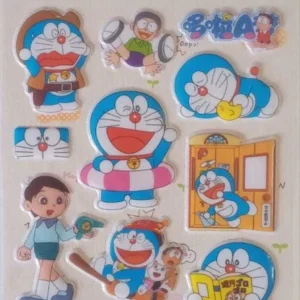 Plastic 3D Doraemon stickers  for decorations self adhesive  (Pack of 1)