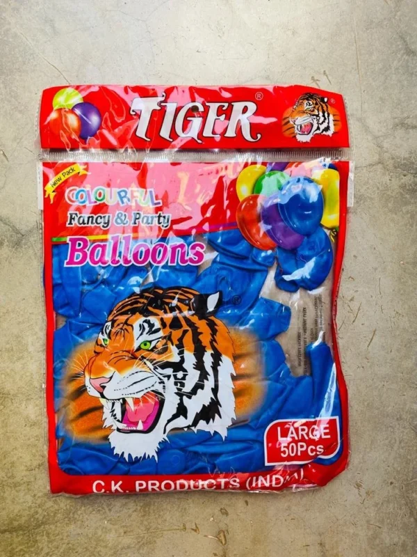 Tiger Blue Medium Party Rubber Balloons [50 Piece]